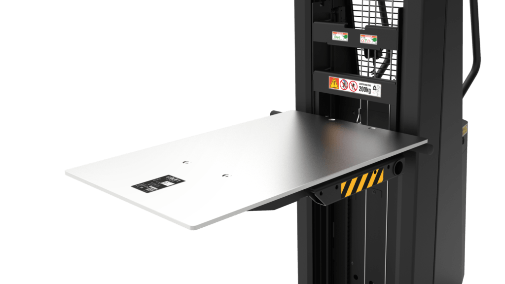 WideBoard DC-F-L (Frontloader) mounted on the platform of a DataLift