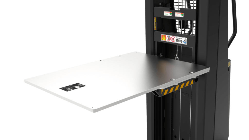 WideBoard DC-S-L (Sideloader) mounted on the platform of a DataLift