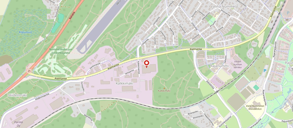 Map of the IXOLIFT head office at Kalkkimäentie 2, Nummela, Finland